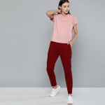 Women Red Solid Straight Fit Track Pants